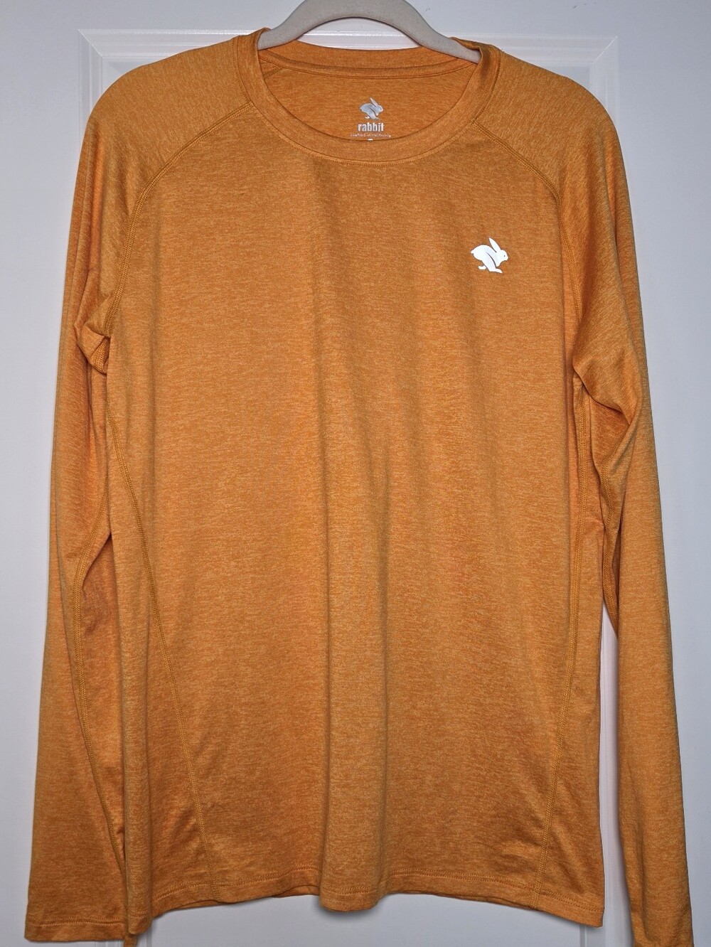 Rabbit Running Long Sleeve Performance Shirt Orange Heather Men's M Trail Runnin